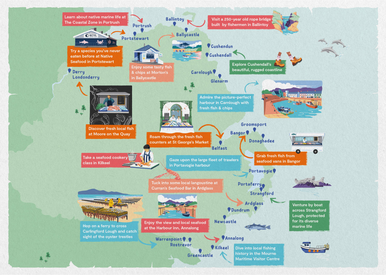 Click to see a larger image of our seafood trails.