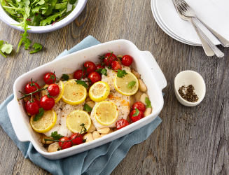 Have you tried... Baked cod with butter beans and vine tomatoes?