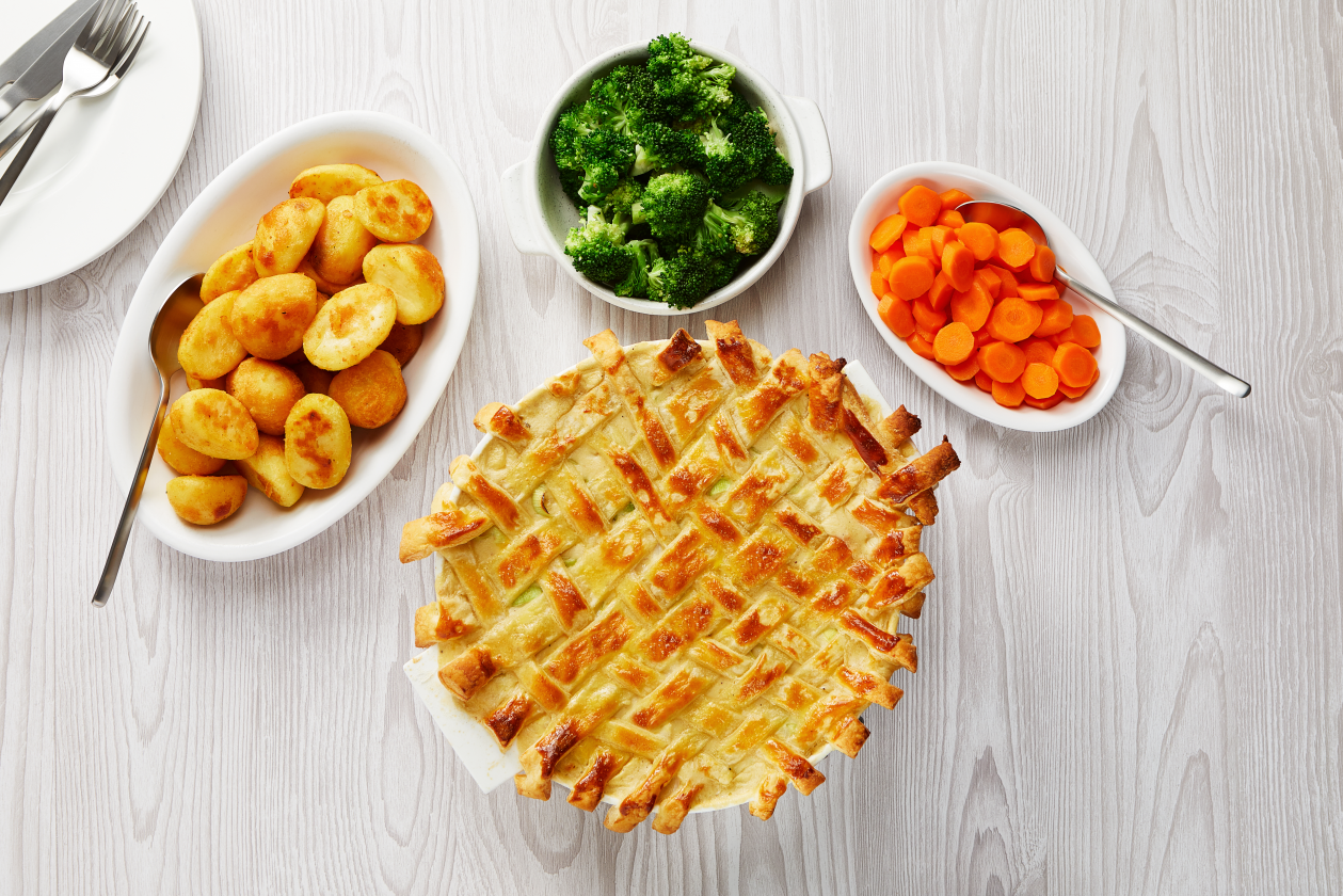 A photograph of Lattice-Topped Fish & Leek Pie  