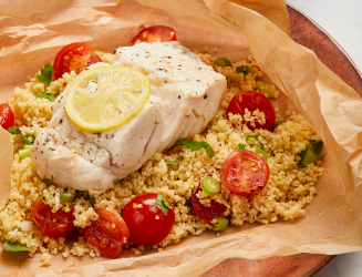 Have you tried... Steamed hake with couscous?